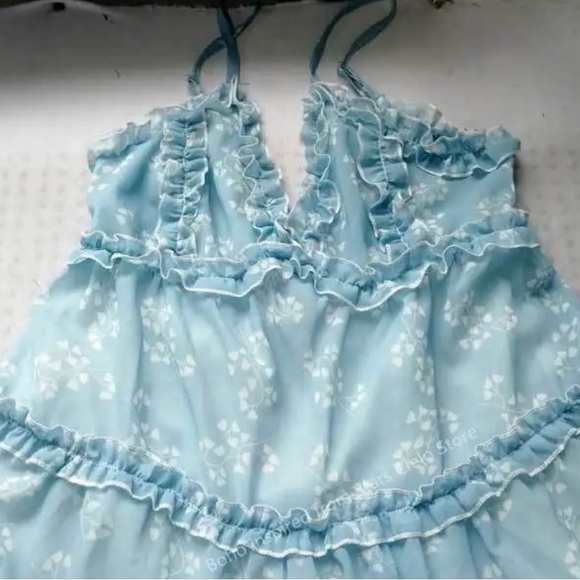 Boho floral print cami v neck ruffle tiered dress - Picture 14 of 16